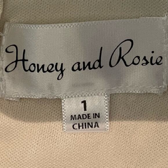 Honey And Rosie Embroidered Cream & Tan‎ Lace w/Sequins Party Event Dress Size 1 - Picture 9 of 13